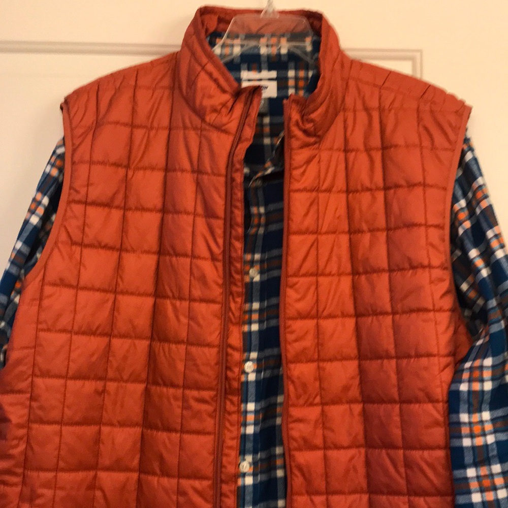 Orange quilted vest